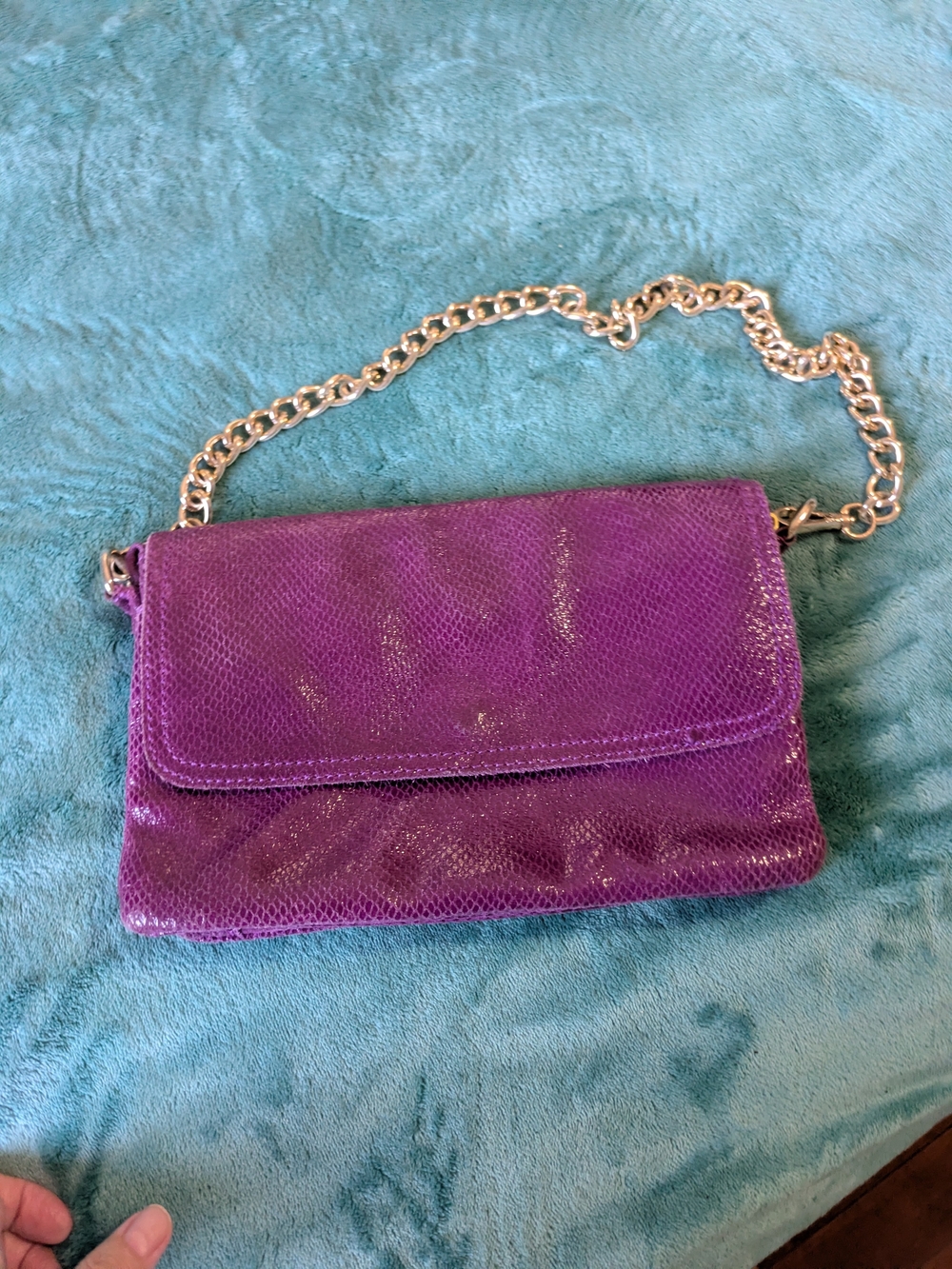 Purple Chain Shoulder Bag - Unbranded